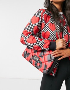 Красная сумка на плечо с принтом "Love" Love Moschino-Красный