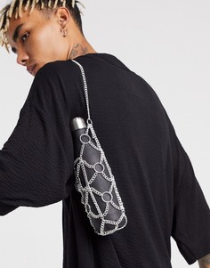 Серебристая сумка-сетка из цепочек для бутылок ASOS DESIGN-Серебряный