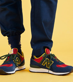 Темно-синие/красные кроссовки New Balance 574 - эксклюзивно для ASOS-Темно-синий