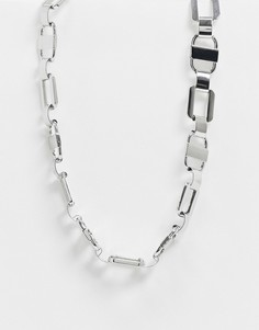 Серебристая цепочка с крупными звеньями ASOS DESIGN-Серебристый