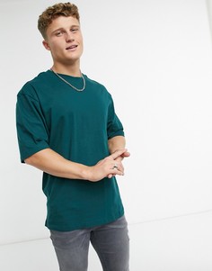 Сине-зеленая oversized-футболка River Island-Зеленый