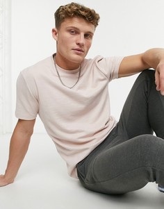 Розовая фактурная футболка River Island-Розовый
