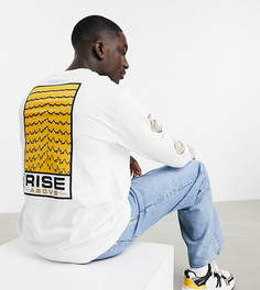 Белый лонгслив с высоким воротником и принтом на спине Topman эксклюзивно для ASOS