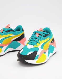 Сине-зеленые кроссовки PUMA RS-X3-Голубой