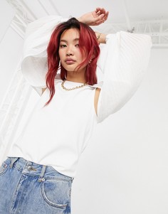 Кремовый лонгслив со складками River Island