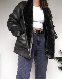 Куртка-авиатор в стиле oversized с воротником цвета хаки ASOS DESIGN-Зеленый