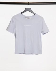Укороченная футболка светло-голубого цвета Quiksilver Standard-Голубой