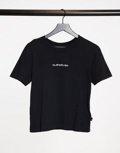 Укороченная футболка черного цвета Quiksilver Standard-Черный
