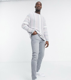 Свободные суженные книзу джинсы светло-серого цвета ASOS DESIGN Tall-Серый