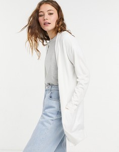 Белый домашний кардиган из мягкой ткани от комплекта Pieces-Серый