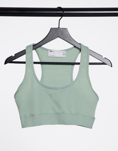 Зеленый спортивный кроп-топ из ткани понте от комплекта из 3 предметов ASOS DESIGN