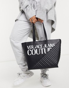 Черная сумка-шопер с логотипом Versace Jeans Couture-Черный
