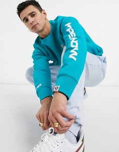 Бирюзовый флисовый свитшот AAPE By A Bathing Ape-Зеленый
