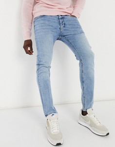 Голубые джинсы скинни Bershka-Голубой
