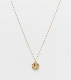 Цепочка с позолотой 14 карат и подвеской-монеткой ASOS DESIGN-Золотистый