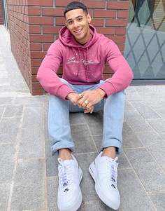 Розовый худи с логотипом на груди Jack & Jones