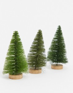 Набор новогодних украшений из трех миниатюрных елок Sass and Belle-Многоцветный