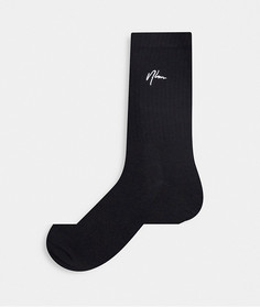 Набор из пяти пар черных носков с вышивкой New Look-Черный