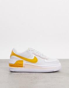 Серо-желтые кроссовки Nike Air Force 1 Shadow-Серый