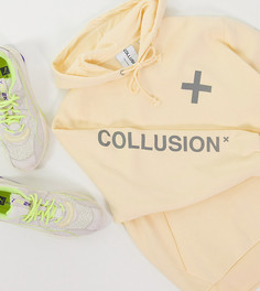 Светло-коричневый худи с принтом-логотипом COLLUSION Unisex