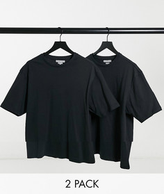 Набор из 2 oversize-футболок черного цвета Another Influence Tall-Черный