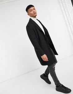Черное трикотажное пальто Bershka-Черный