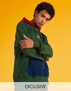 Худи зеленого цвета с цветными вставками New Balance - эксклюзивно для ASOS-Зеленый