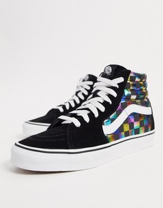 Черно-белые кроссовки в шахматную клетку Vans UA SK8-Hi-Мульти