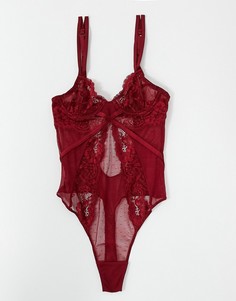 Красное кружевное боди на косточках ASOS DESIGN Arabella-Красный