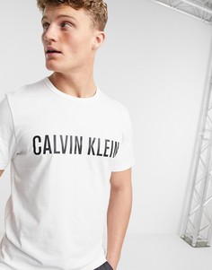 Белая футболка с круглым вырезом и логотипом Calvin Klein-Белый