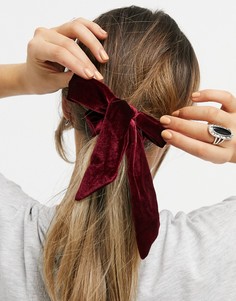 Красная бархатная резинка для волос с бантом Glamorous-Красный
