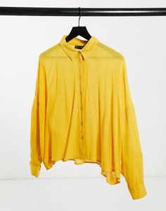Желтая укороченная рубашка с длинными рукавами ASOS DESIGN-Желтый
