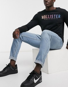 Голубые выбеленные джинсы скинни Hollister-Голубой