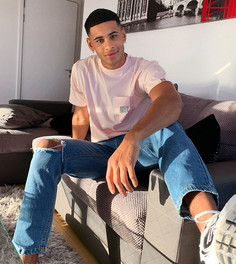 Пыльно-розовая футболка с карманом ellesse эксклюзивно для ASOS-Розовый