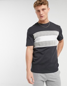 Футболка с контрастной вставкой River Island Maison-Серый