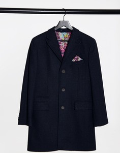 Пальто темно-синего цвета с добавлением шерсти Harry Brown-Темно-синий