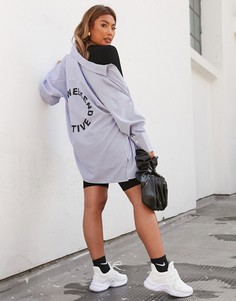 Рубашка в темно-синюю полоску с принтом ASOS Weekend Collective-Мульти