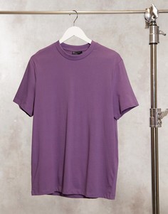 Фиолетовая футболка из органического хлопка с круглым вырезом ASOS DESIGN-Фиолетовый