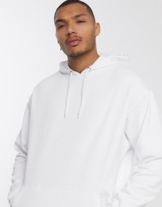 Удлиненный oversized-худи белого цвета ASOS DESIGN-Белый
