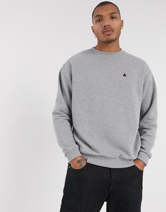 Серый меланжевый oversized-свитшот с принтом треугольника ASOS DESIGN