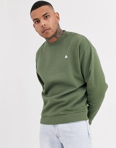 Свитшот цвета хаки в стиле oversized с треугольником ASOS DESIGN-Зеленый
