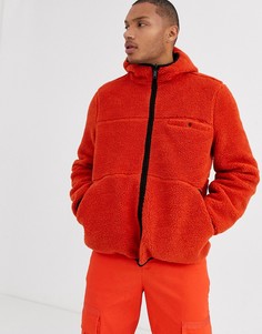 Оранжевая двусторонняя куртка из искусственного меха ASOS DESIGN-Оранжевый