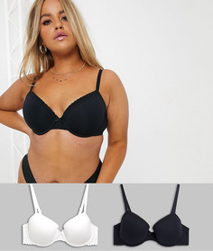 2 футболки-лифа черного и белого цвета Dorina Plus Size-Мульти