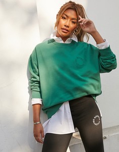 Зеленый oversized-свитшот с вышитым однотонным логотипом ASOS Weekend Collective