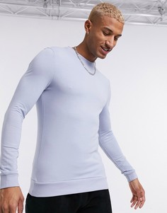 Синий обтягивающий свитшот из органического хлопка ASOS DESIGN