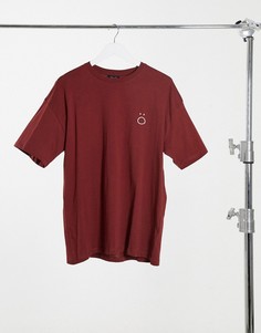 Красная футболка с вышивкой в виде лица New Look-Красный