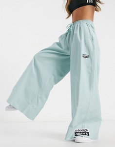 Широкие брюки мятного цвета adidas Originals-Зеленый