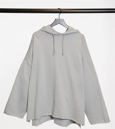 Худи серого цвета в стиле oversized ASOS DESIGN Tall-Серый