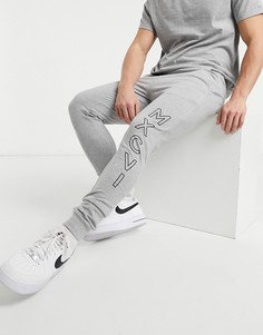 Джоггеры скинни с принтом в виде римских цифр ASOS DESIGN-Серый
