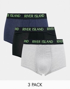 Набор из 3 серых трусов-хипстеров River Island-Серый